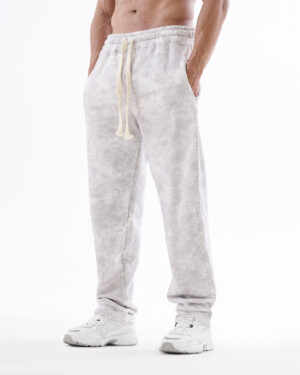 Tie-dye White Straight Sweatpants