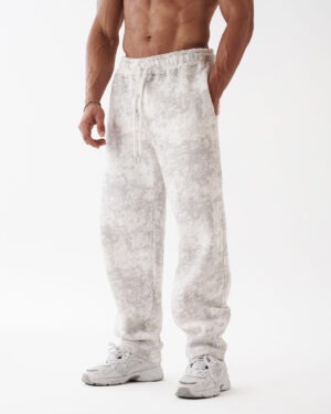 Tie-dye White Straight Sweatpants