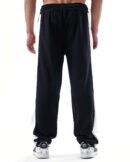 ‏Black Line White Straight Sweatpants