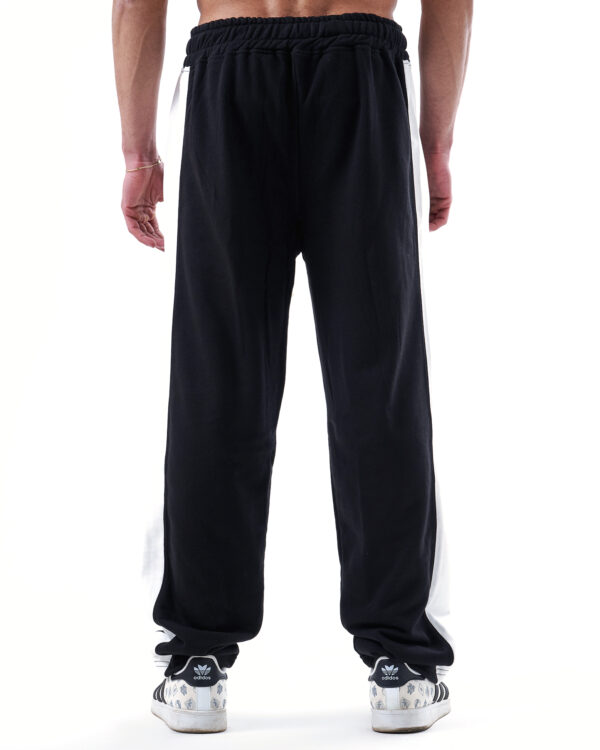 ‏Black Line White Straight Sweatpants - Image 3