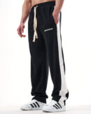 ‏Black Line White Straight Sweatpants