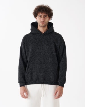 TIE-DYE BLACK HOODIE SWEATSHIRT